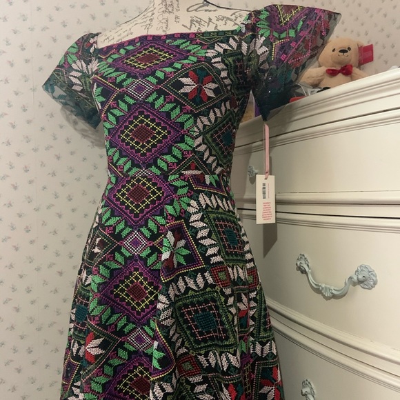 Alex Marie Multicolor Geometric Midi Dress - Picture 7 of 11